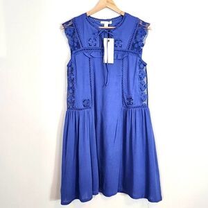 NWT Anthropologie See U Soon Crochet Lace Ruffle Drop Waist Boho Dress SZ Small